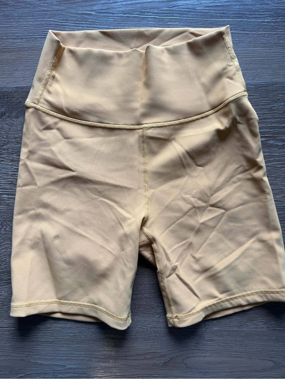 High-Rise Bike Shorts in Bright Yellow